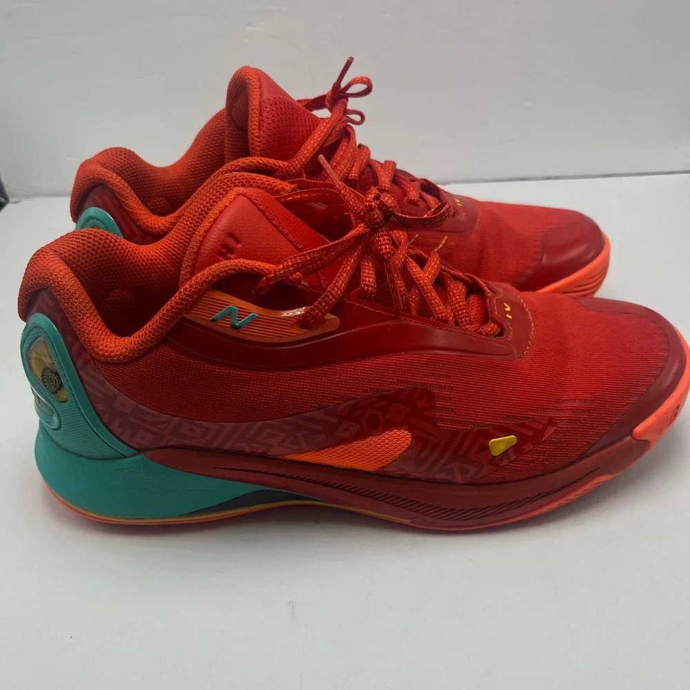 New Balance Kawhi IV Red Teal Basketball Shoes Mens 9 Wide 2E BBKLSWB4